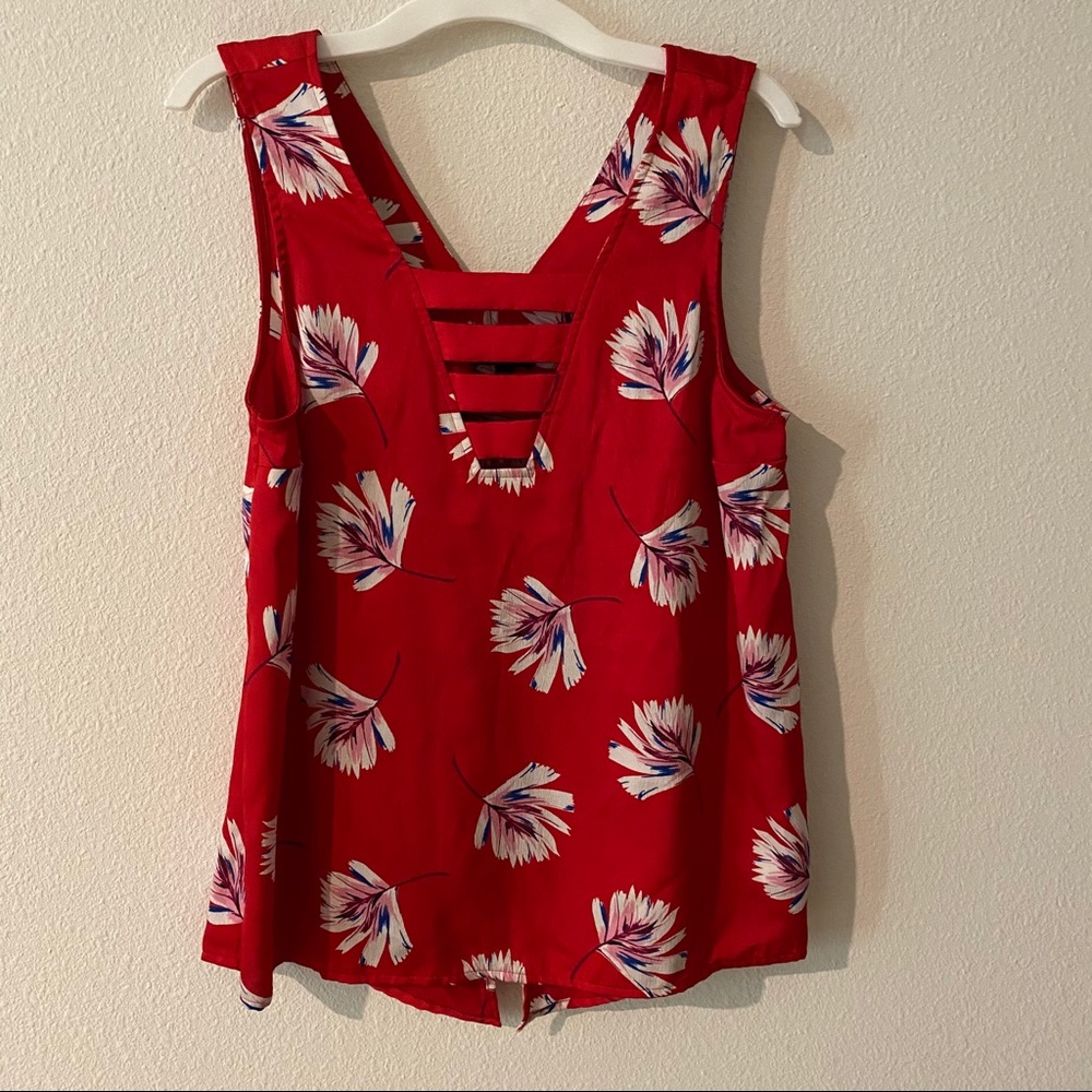 COPY - EXPRESS Red, flower print top